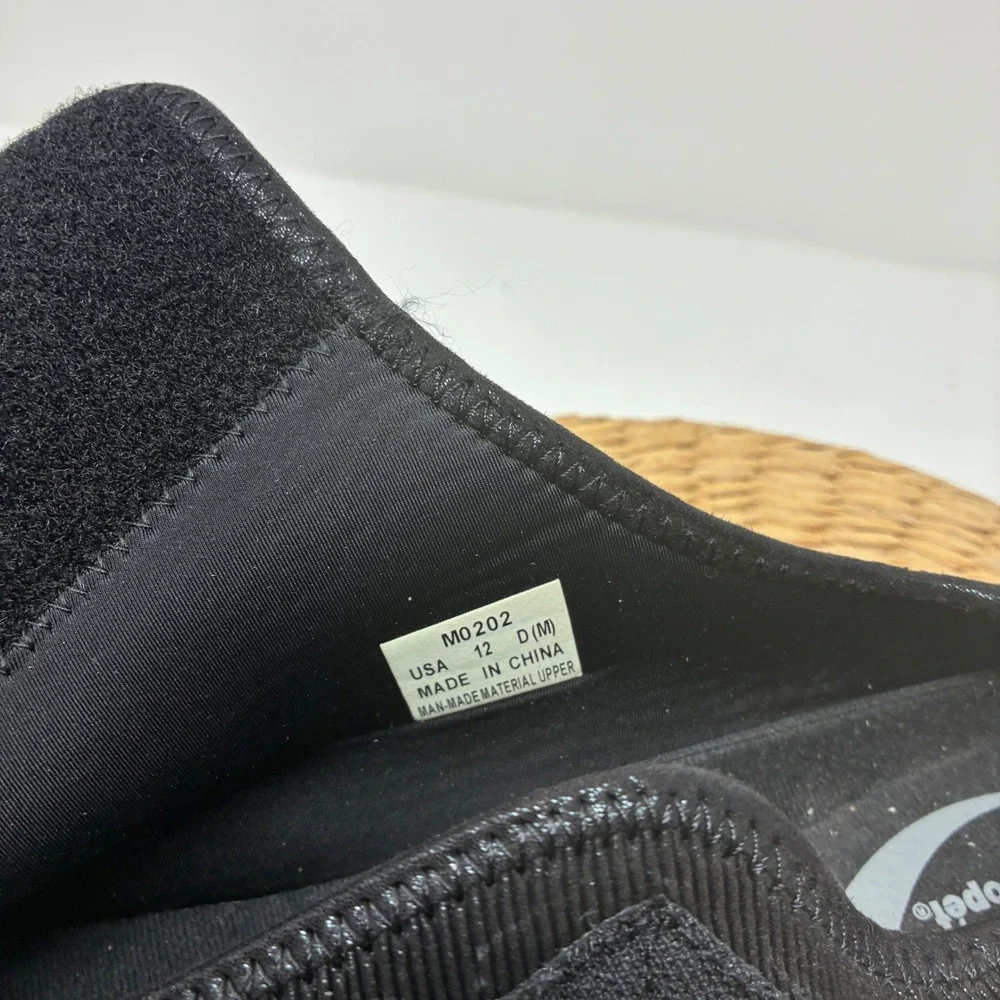 Propet M0202 Cush N Foot Mens 12 D Black Corduroy Hook Loop Recovery‎ Slippers